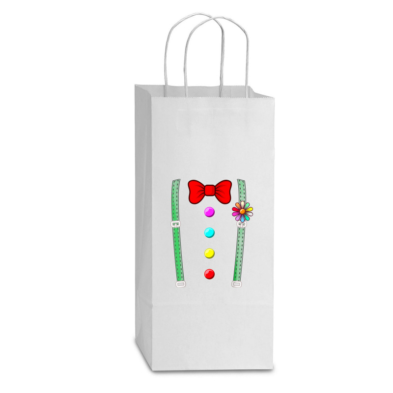 Clown Costume Funny Circus Halloween Costumes Double Wine Paper Bag - 6 1/2 X 3 1/2 X 12 3/8 | Artistshot