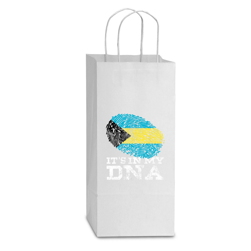 It's In My Dna Bahamian Gifts Fingerprint Proud Bahamas Flag Double wine Paper Bag - 6 1/2 x 3 1/2 x 12 3/8 by cm-arts | Artistshot