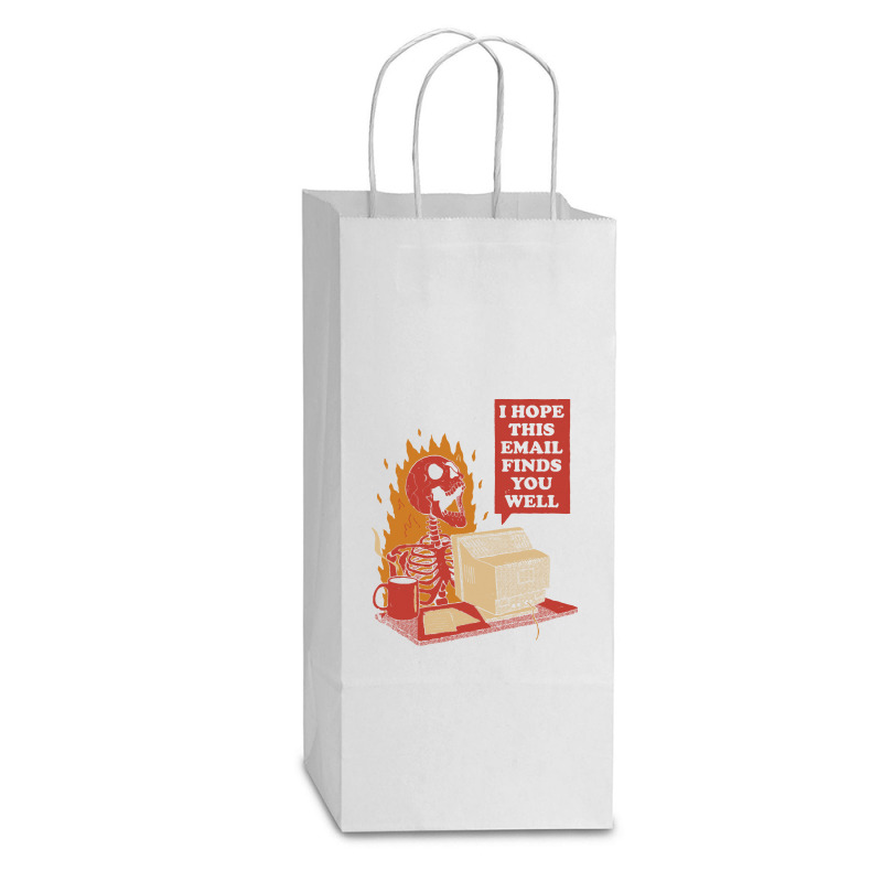 Skeleton T  Shirt You Got Mail T  Shirt Double Wine Paper Bag - 6 1/2 X 3 1/2 X 12 3/8 | Artistshot