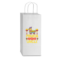 Funny Pinata Average Uncle Cinco De Mayo Fiesta Parents Kids T Shirt Double Wine Paper Bag - 6 1/2 X 3 1/2 X 12 3/8 | Artistshot