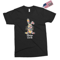 Nurse Crew Bunny Striped Flowers Stethoscope Syringe Easter Exclusive T-shirt | Artistshot