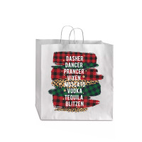 Funny Christmas Buffalo Plaid Reindeer Party Names Jumbo Paper Bag - 18 X 7 X 18 3/4 | Artistshot