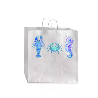 Crustaceancore Ocean Blush Crustacean Lobster Crab Seahorse Jumbo Paper Bag - 18 X 7 X 18 3/4 | Artistshot