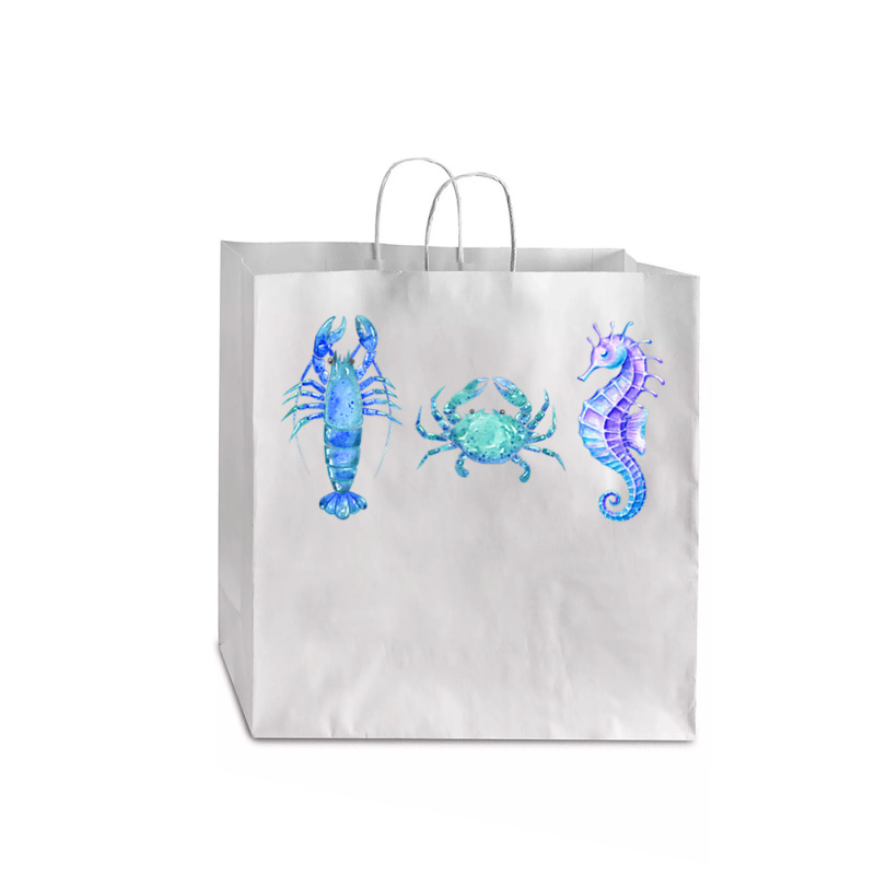 Crustaceancore Ocean Blush Crustacean Lobster Crab Seahorse Jumbo Paper Bag - 18 X 7 X 18 3/4 | Artistshot