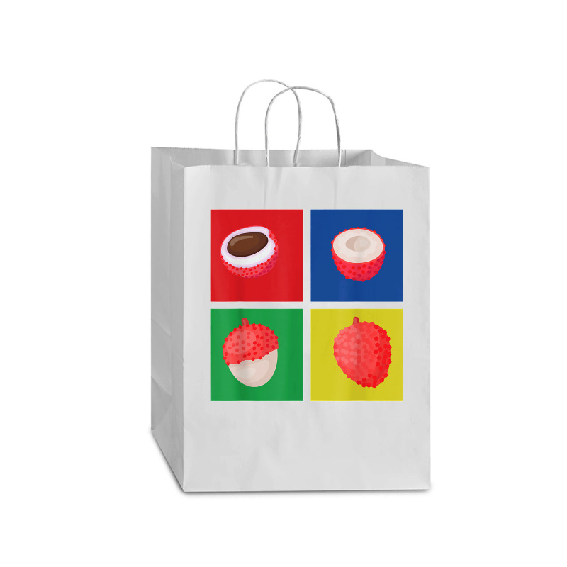 Retro Lychee Apparel Tropical Litchi Chinensis Fruit Lover T Shirt Mart Paper Bag -13 X 7 X 17 | Artistshot