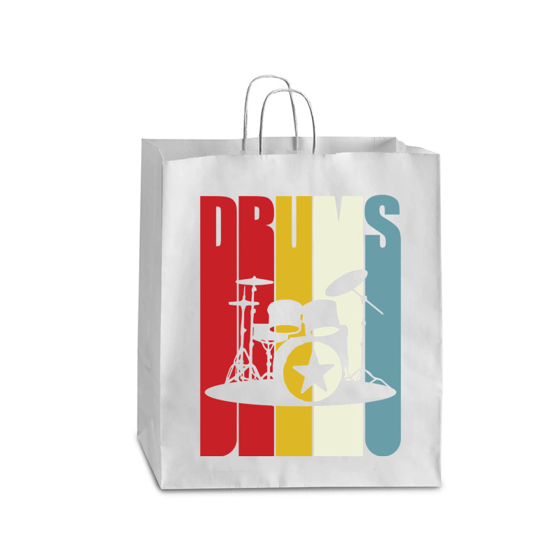 Retro Drums Drummer Gift Idea S S Vintage Queen Paper Bag - 16 X 6 X 19 1/4 | Artistshot