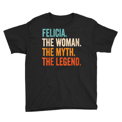 Womens Felicia The Woman The Myth The Legend First Name Felicia V Neck Youth Tee Designed By Hienngoc