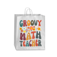 Floral Retro Groovy Math Teacher Matching Student Subject Mens Best Queen Paper Bag - 16 X 6 X 19 1/4 | Artistshot