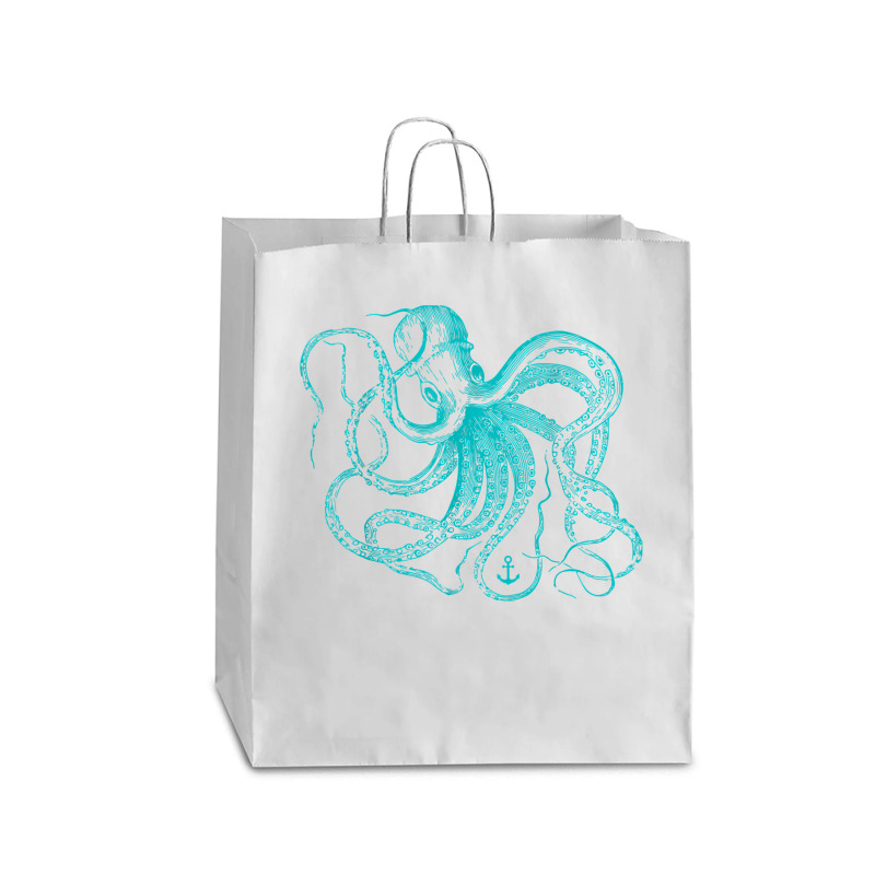 Octopus Cool Vintage Marine Biologist Ocean Sea Life 2 Queen Paper Bag - 16 X 6 X 19 1/4 | Artistshot