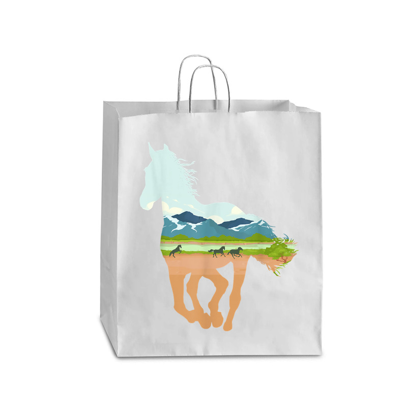 Horse Print With Landscape Horse Lover, Animal Horse Queen Paper Bag - 16 X 6 X 19 1/4 | Artistshot