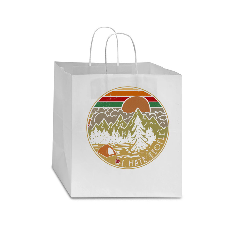 I Hate People Camping Outdoors Star Paper Bag - 13 X 7 X 13 | Artistshot