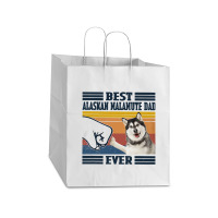 Best Alaskan Malamute Dad Ever Shirt Vintage Father Day T-shirt Take Out Paper Bag - 14 X 10 X 15 1/2 | Artistshot