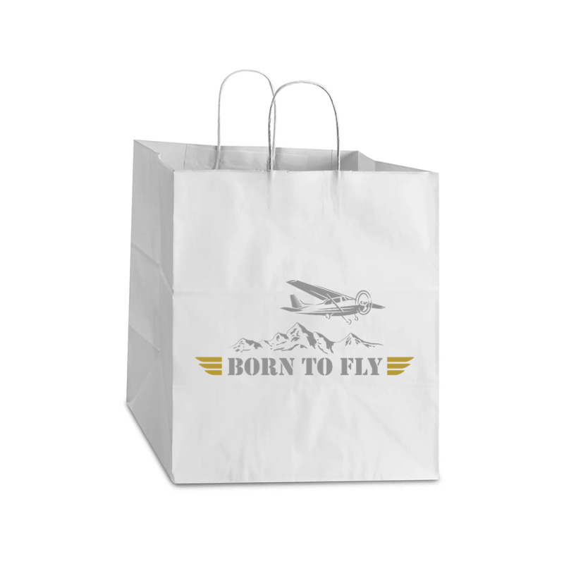 Born To Fly  Pilot Plane - Single Airplane Take Out Paper Bag - 14 X 10 X 15 1/2 | Artistshot