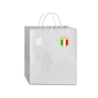 Italia Team Sports Number 10 Italy Soccer Italian Flag Traveler Paper Bag -13 X 6 X 15 3/4 | Artistshot