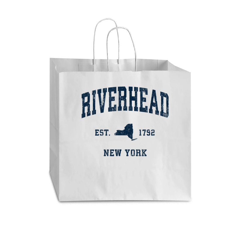 Riverhead New York Ny Vintage Athletic Navy Sports Design T Shirt Vogue Paper Bag - 16 X 6 X 12 | Artistshot