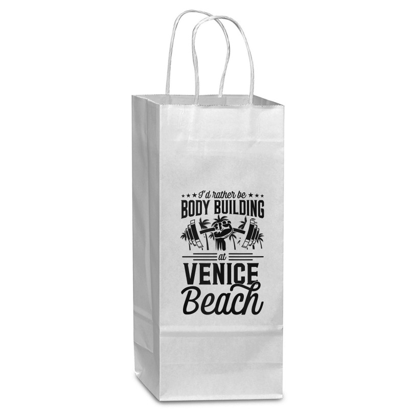 I'd Rather Be Body Building At Venice Weight Lifting Tank Top Wine Paper Bag - 5 1/2 X 3 1/4 X 13 | Artistshot