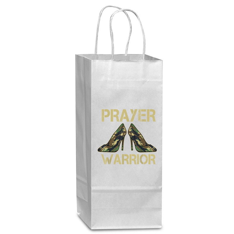 Camo Heels Prayer Warrior Faith God Jesus Christian T Shirt Wine Paper Bag - 5 1/2 X 3 1/4 X 13 | Artistshot