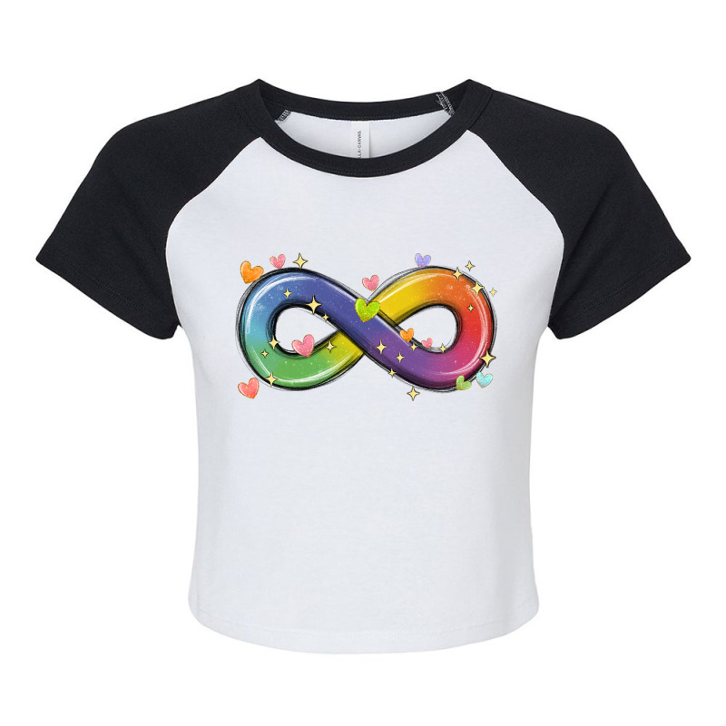 Infinity Symbol Autism Raglan Crop Top by MaliasSmallBusiness | Artistshot