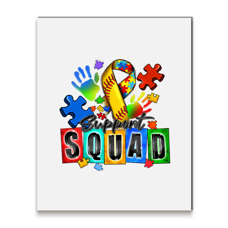 Softball Support Squad Autism Metal Print Vertical | Artistshot