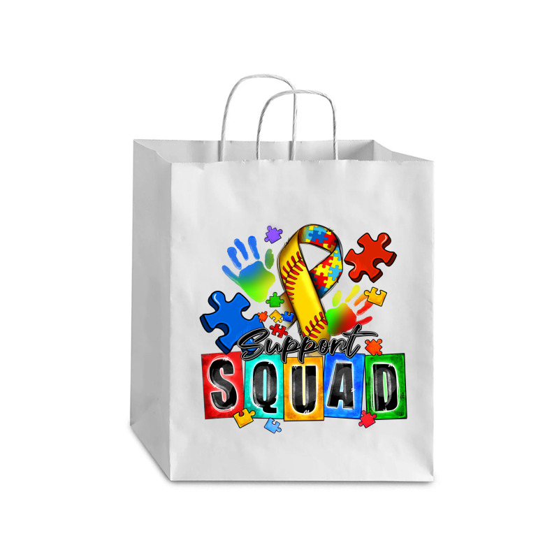 Softball Support Squad Autism Debie Paper Bag - 10 X 5 X 13 | Artistshot