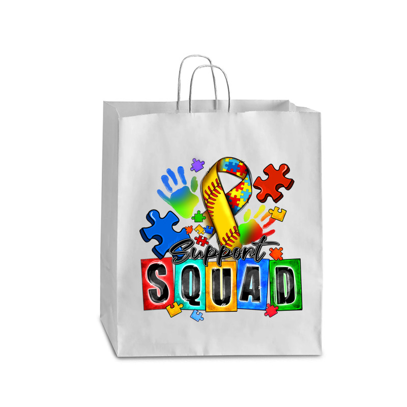 Softball Support Squad Autism Queen Paper Bag - 16 X 6 X 19 1/4 | Artistshot