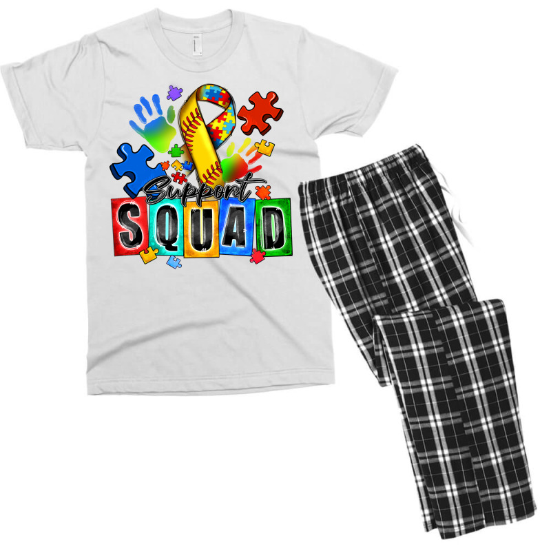 Softball Support Squad Autism Men's T-shirt Pajama Set | Artistshot