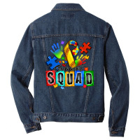 Softball Support Squad Autism Men Denim Jacket | Artistshot