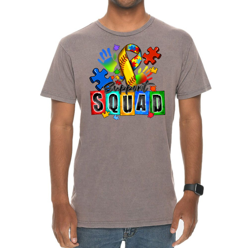 Softball Support Squad Autism Vintage T-shirt | Artistshot