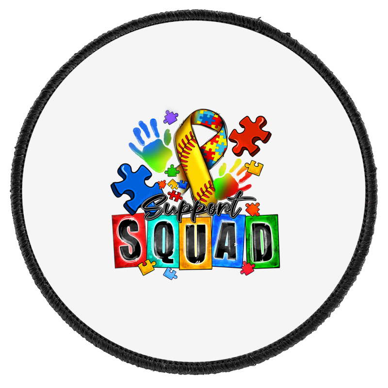 Softball Support Squad Autism Round Patch | Artistshot