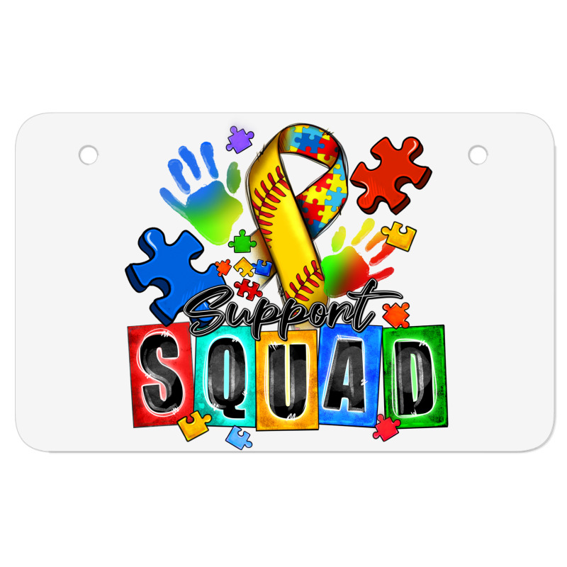 Softball Support Squad Autism Atv License Plate | Artistshot