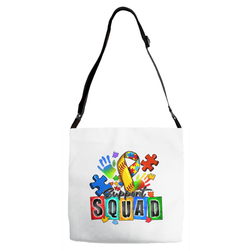 Softball Support Squad Autism Adjustable Strap Totes | Artistshot