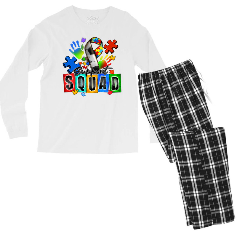 Soccer Support Squad Autism Men's Long Sleeve Pajama Set | Artistshot