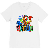 Basketball Support Squad Autism V-neck Tee | Artistshot