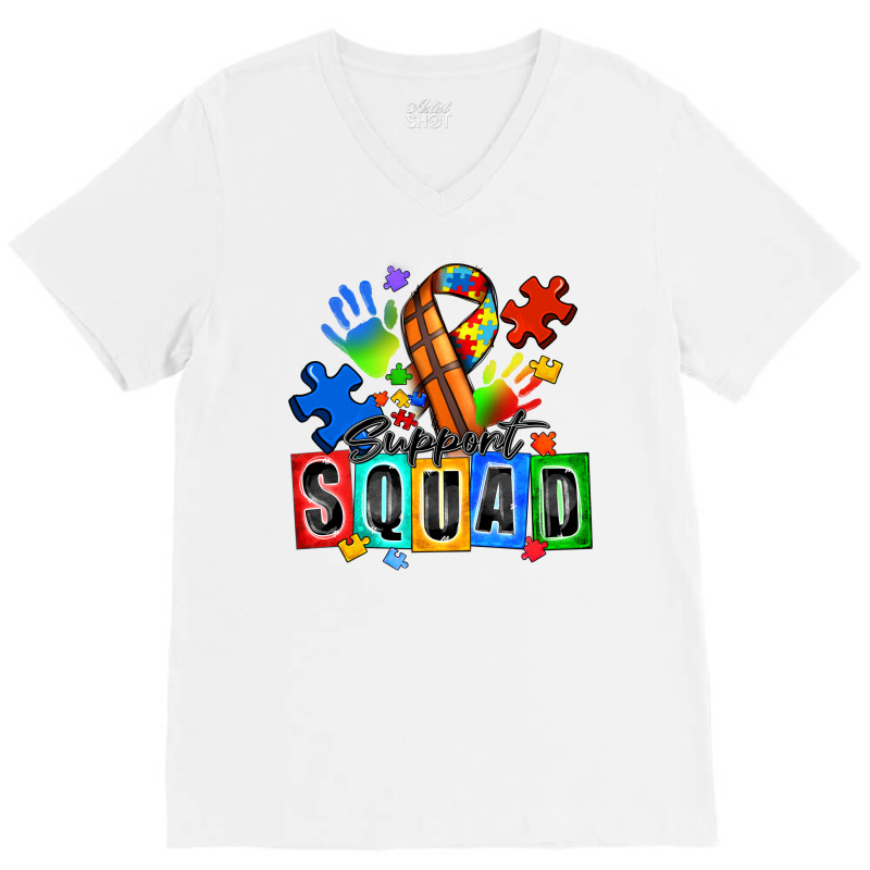 Basketball Support Squad Autism V-neck Tee | Artistshot