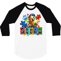 Basketball Support Squad Autism 3/4 Sleeve Shirt | Artistshot