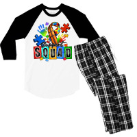 Basketball Support Squad Autism Men's 3/4 Sleeve Pajama Set | Artistshot