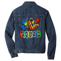 Basketball Support Squad Autism Men Denim Jacket | Artistshot