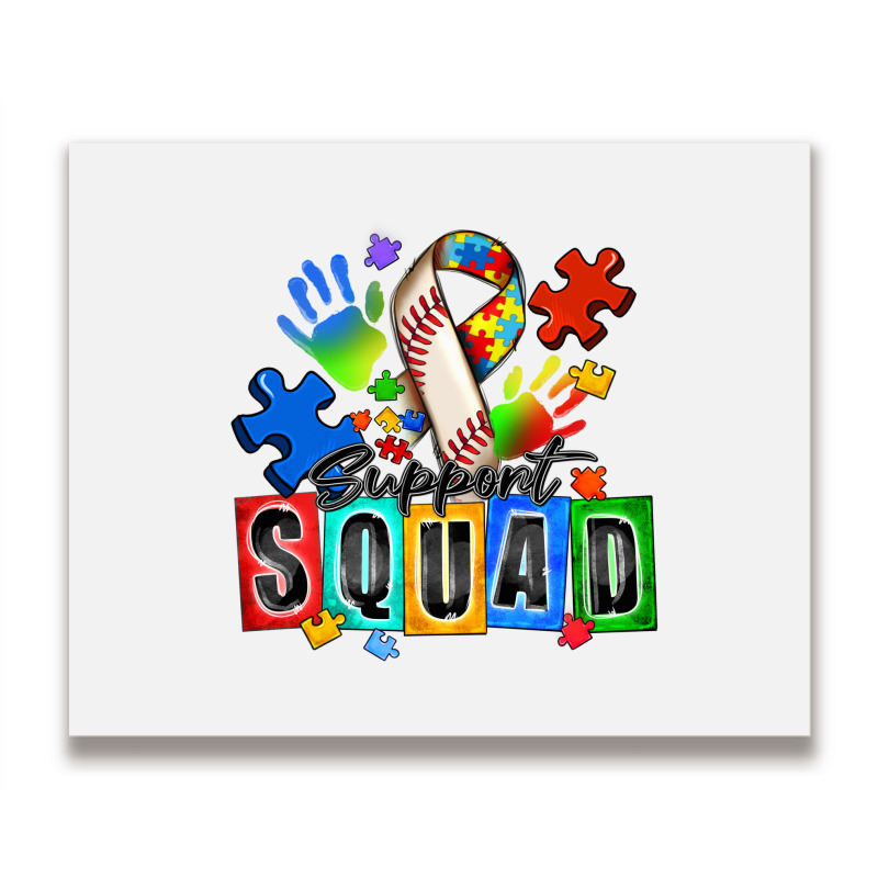 Baseball Support Squad Autism Metal Print Horizontal | Artistshot