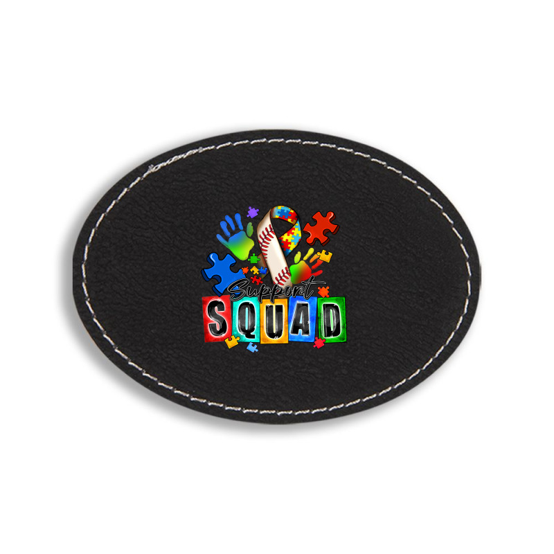 Baseball Support Squad Autism Oval Leatherette Patch | Artistshot