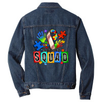 Baseball Support Squad Autism Men Denim Jacket | Artistshot