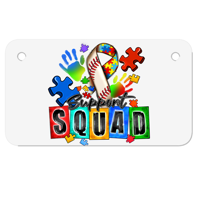 Baseball Support Squad Autism Motorcycle License Plate | Artistshot