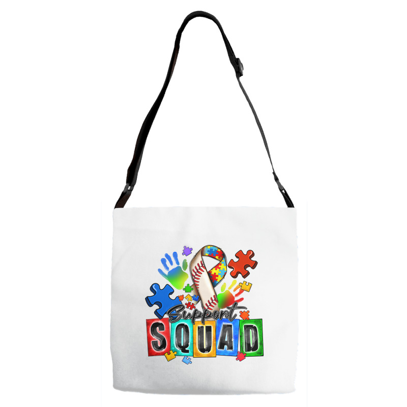 Baseball Support Squad Autism Adjustable Strap Totes | Artistshot