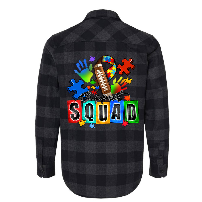 American Football Support Squad Autism Flannel Shirt | Artistshot