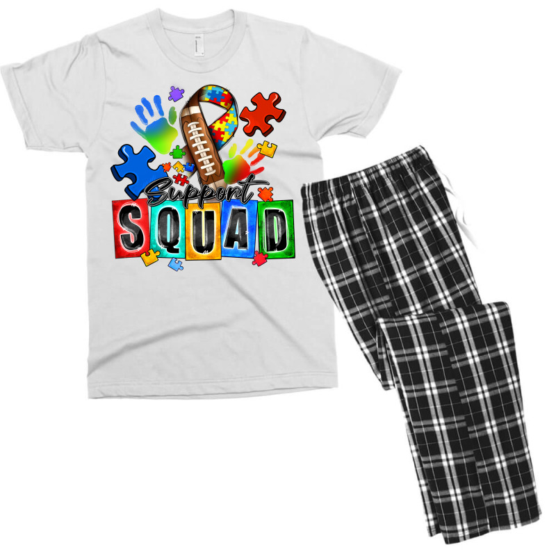 American Football Support Squad Autism Men's T-shirt Pajama Set | Artistshot