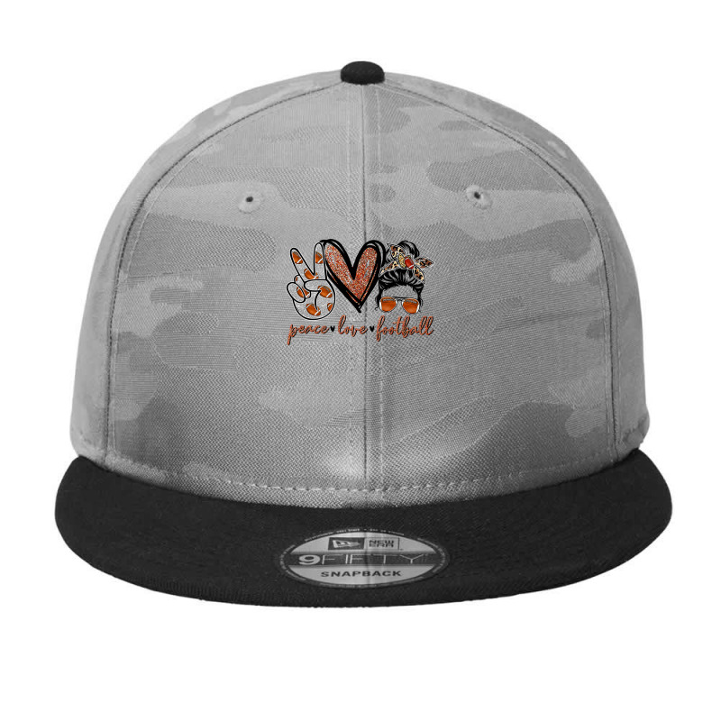 Football Peace Love Football Funny Leopard Sporty 355 Camo Snapback by golferu | Artistshot