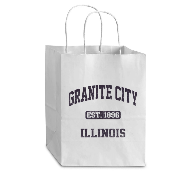 Granite City Illinois Il Vintage State Athletic Style Cub Paper Bag - 8 X 4 1/2 X 10 1/4 | Artistshot