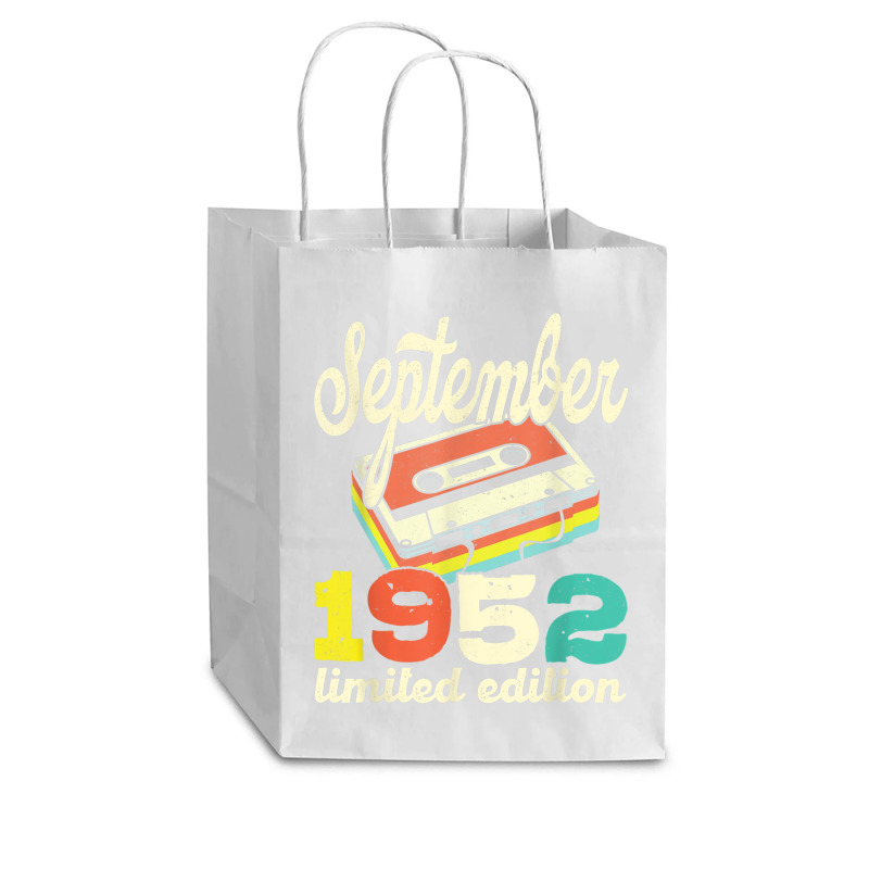 70th Birthday September 1952 Retro Cassette Limited Edition Cub Paper Bag - 8 X 4 1/2 X 10 1/4 | Artistshot