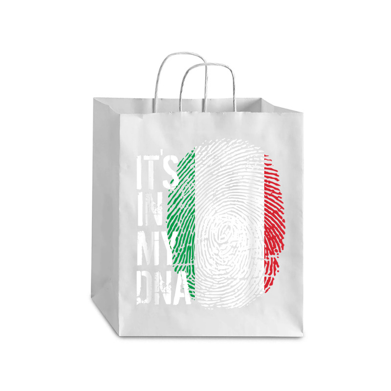 Italian Pride Fingerprint - It_s In My Dna Italy Flag Debie Paper Bag - 10 x 5 x 13 by JamesPlyler | Artistshot