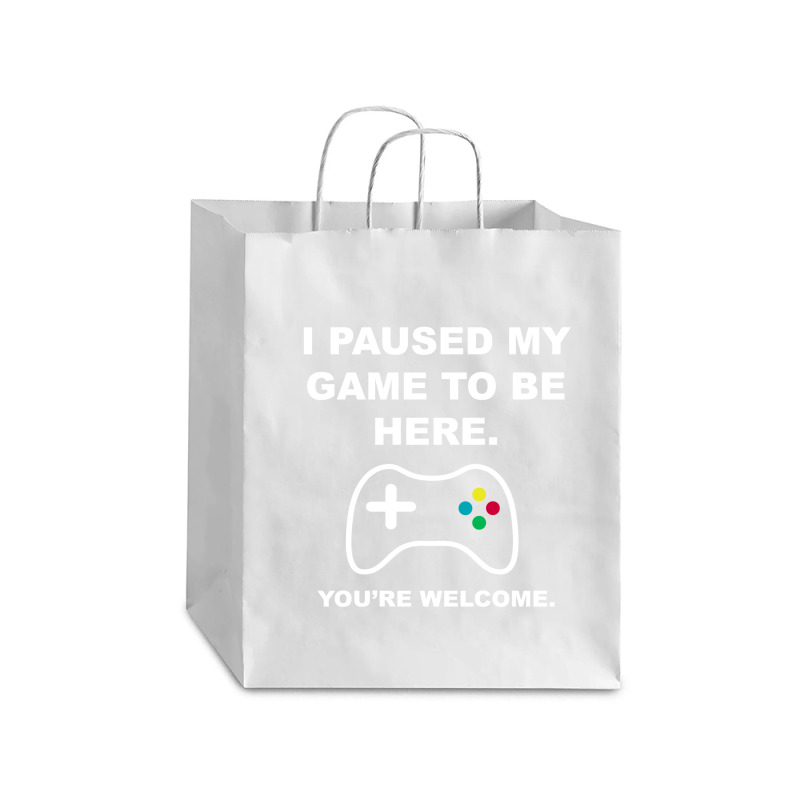 I Paused My Game To Be Here 02 [tb] Debie Paper Bag - 10 X 5 X 13 | Artistshot