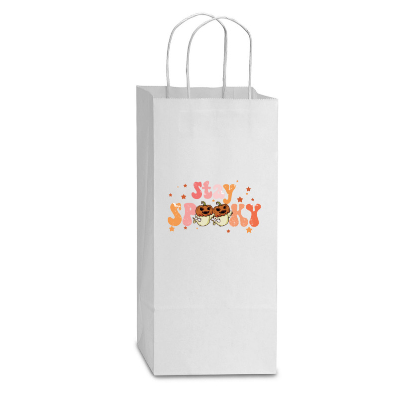 Stay Spooky T  Shirt Funny Halloween Costume Cute Ghost Pumpkin Stay S Double Wine Paper Bag - 6 1/2 X 3 1/2 X 12 3/8 | Artistshot